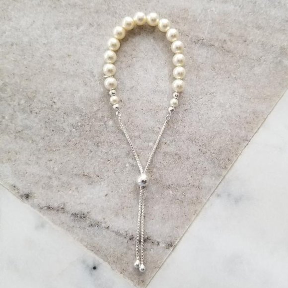 Swarovski Pear Bracelet- Set with a Sterling Silver Slider Chain - Picture 2 of 4